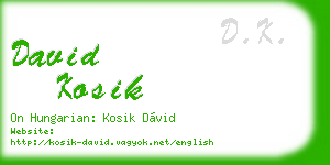 david kosik business card